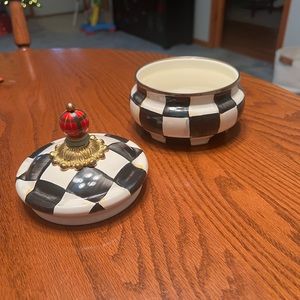 Mackenzie Childs Courtly Check Squashed Pot
